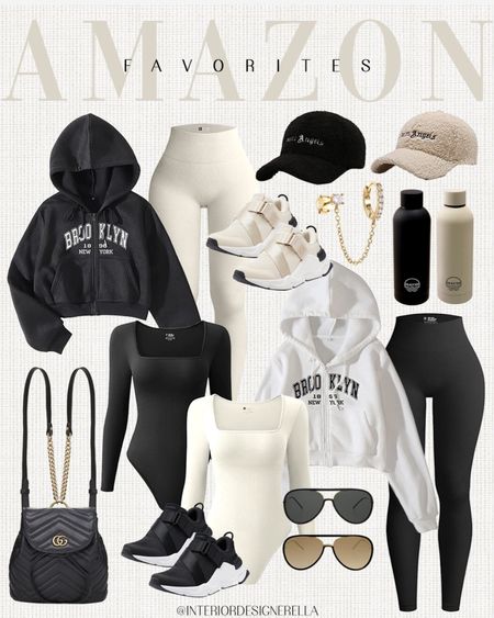 Tap link in bio to shop! $36.99 bodysuit set, $19.99 hoodies, $16.99 hats & more!! ✨Everything I post is on LTK so you can also screenshot this pic to shop or go to my LTK & click on the “Shop OOTD Collages” collections🤗 Hope you’re having an amazing day amazing people!! #amazonfashion #founditonamazon #ltkstyle #athleisure 

