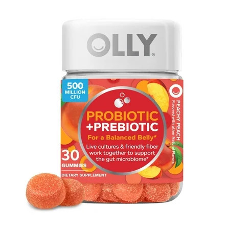 OLLY Probiotic + Prebiotic Fiber Gummy, Digestive + Gut Health Supplement, Peach, 30 Ct | Walmart (US)