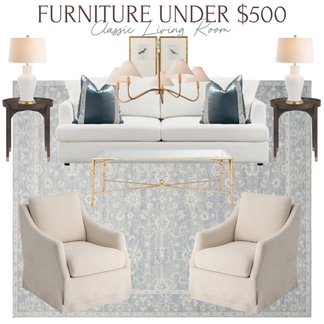 A polished, classic living room design using all furniture finds under $500 🤍

#LTKSaleAlert #LTKHome #LTKFindsUnder100