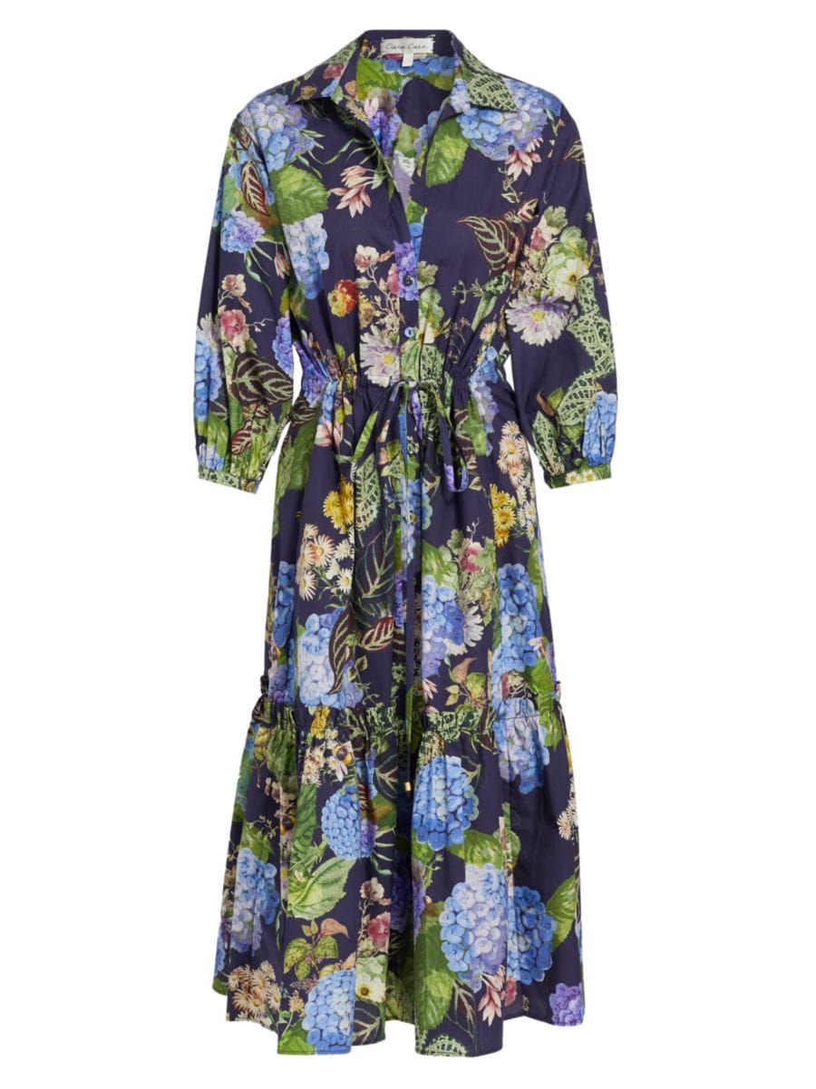 Hutton Floral Cotton Midi-Dress | Saks Fifth Avenue