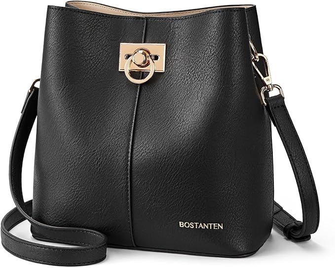 BOSTANTEN Crossbody Bucket Shoulder Bags for Women Vegan Leather Purse Cross Body Handbag Multipl... | Amazon (US)