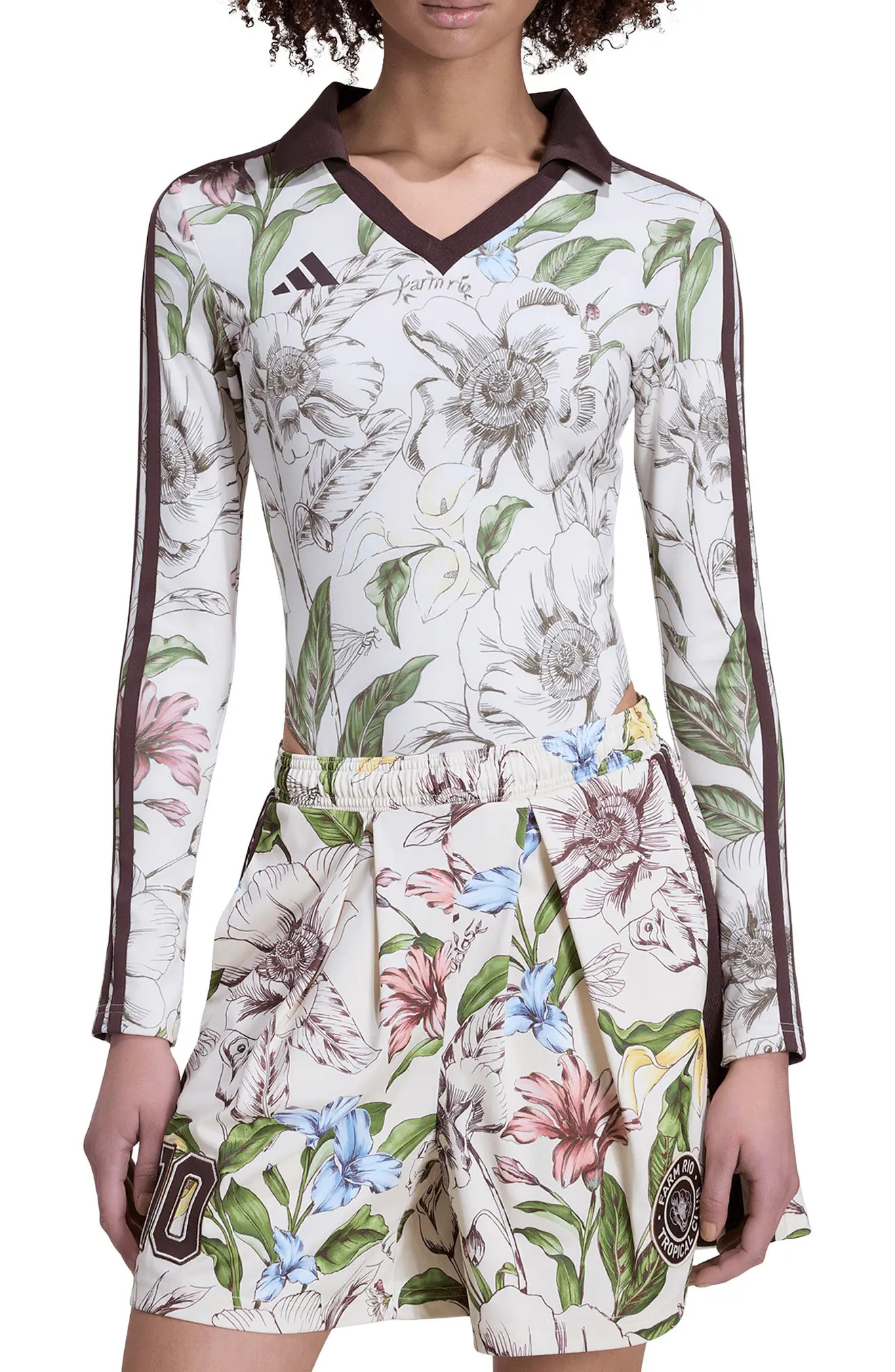 x FARM Rio Floral Long Sleeve Bodysuit (Women) | Nordstromrack | Nordstrom Rack