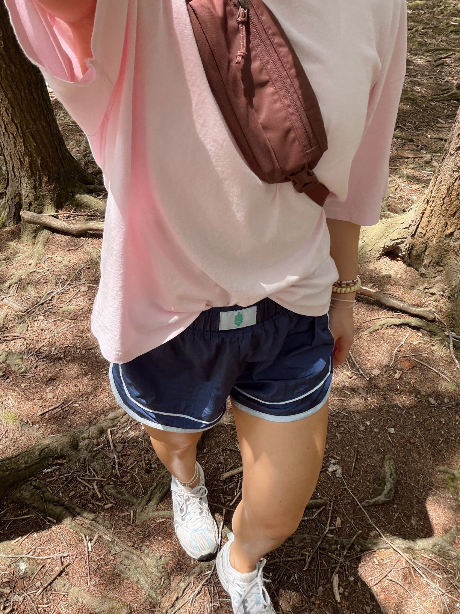 hiking outfit for summer! size small in top & shorts | patagonia sling bag - first time using and i LOVE! 

 #LTKootd #LTKfitnessgoals #LTKActive