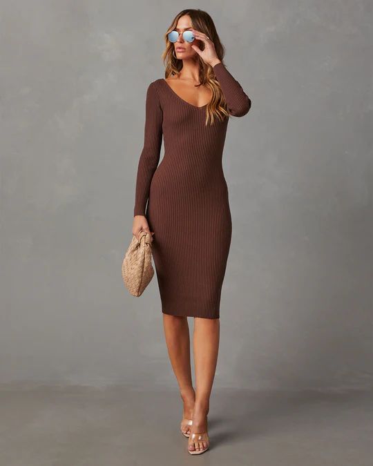 Wickson Ribbed Midi Sweater Dress | VICI Collection