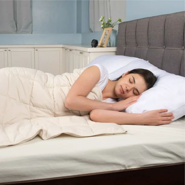 Sleep Therapy 2Pc Weighted Blanket and Cover, 15lbs, 48 x 72, Cream | Walmart (US)