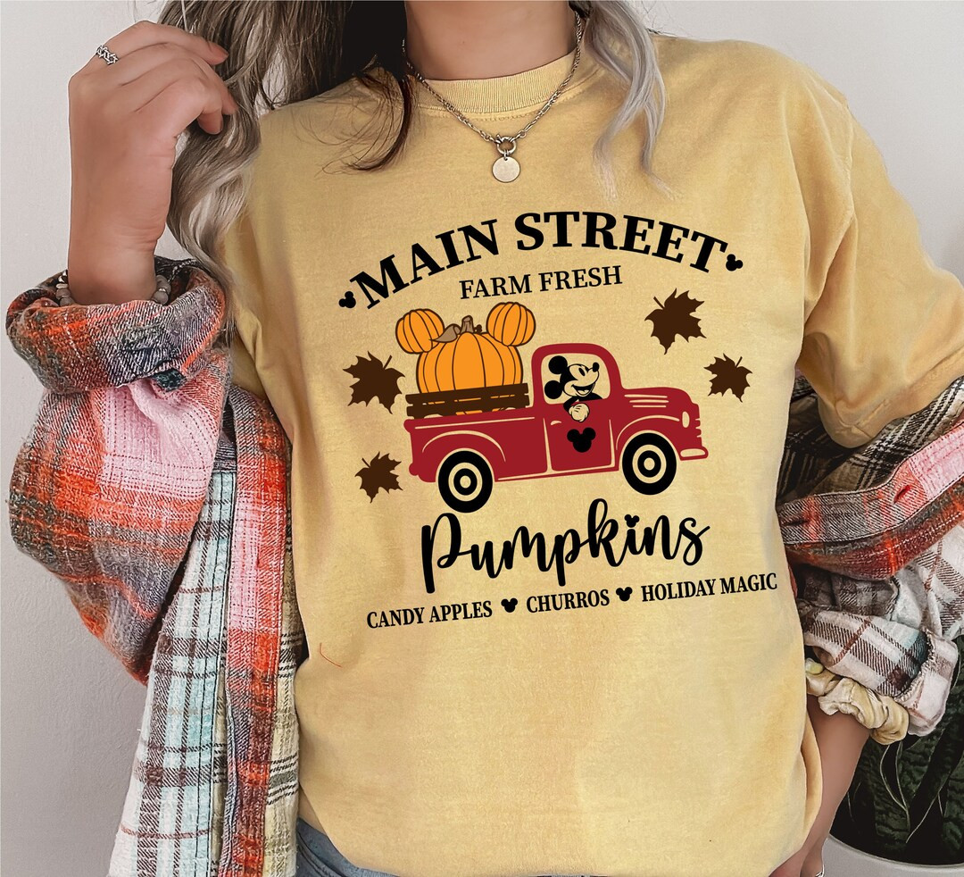 Main Street Farm Fresh Pumpkins Shirt Disney Comfort Colors Shirt Disney Fall Shirts Disney Vacat... | Etsy (US)