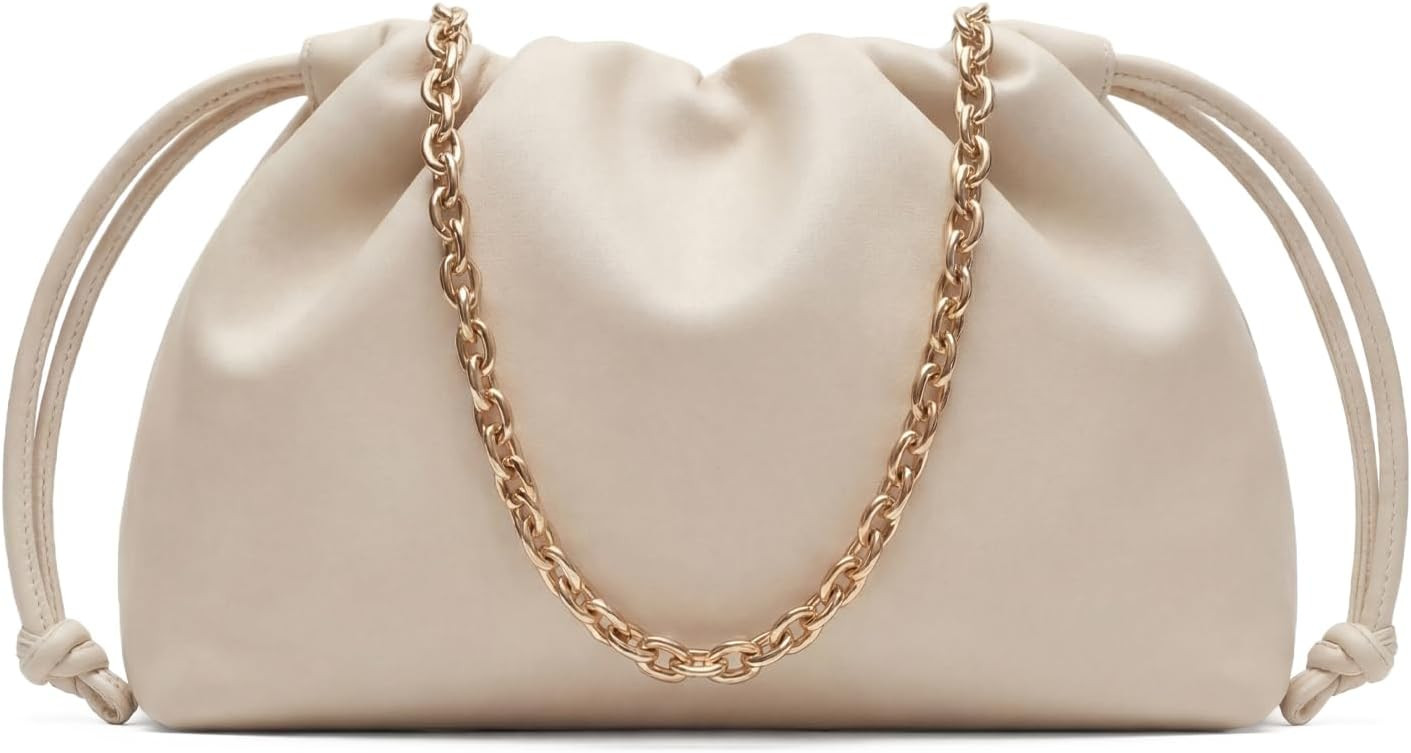 Apryl Clutch Purses for Women Small Vegan Leather Drawstring Evening Bag | Amazon (US)
