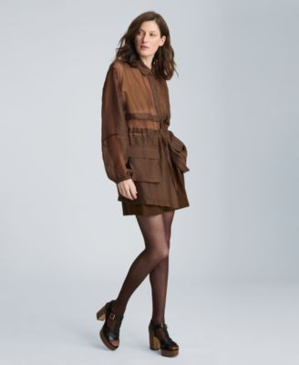 Kenneth Cole Women's Collared Neck Shacket - Marsh Brown | Macy's
