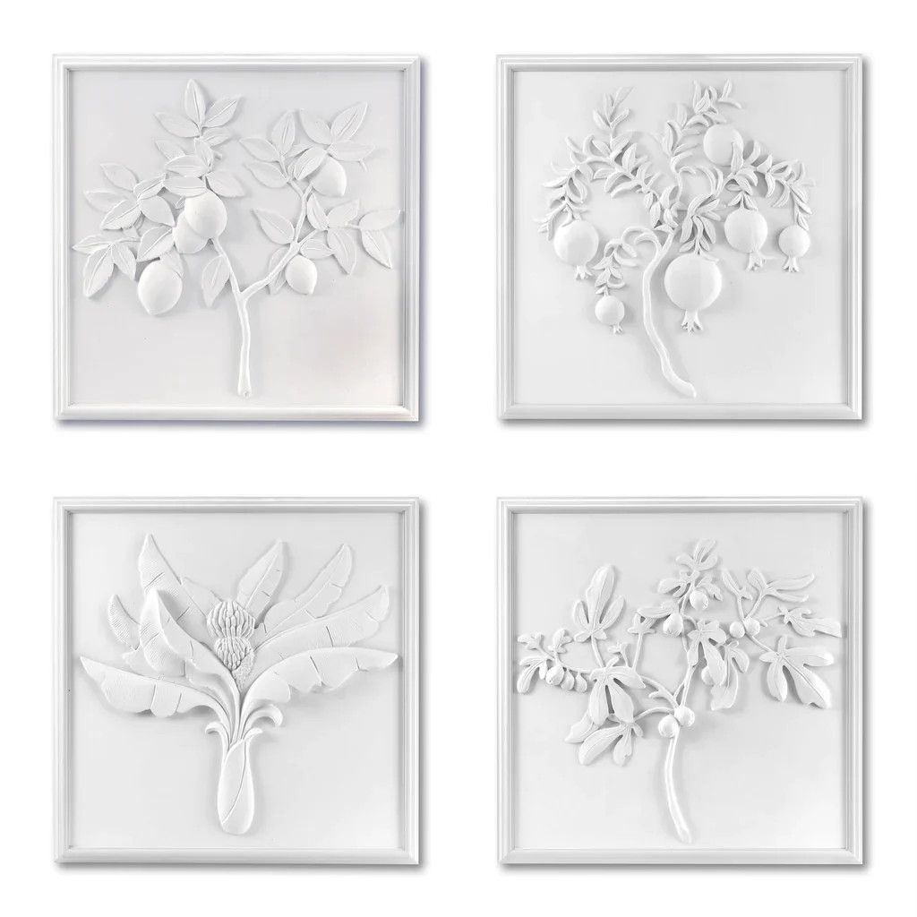 Set of 4 Fruit Plaster Panels by Bunny Williams Home | Paloma & Co.