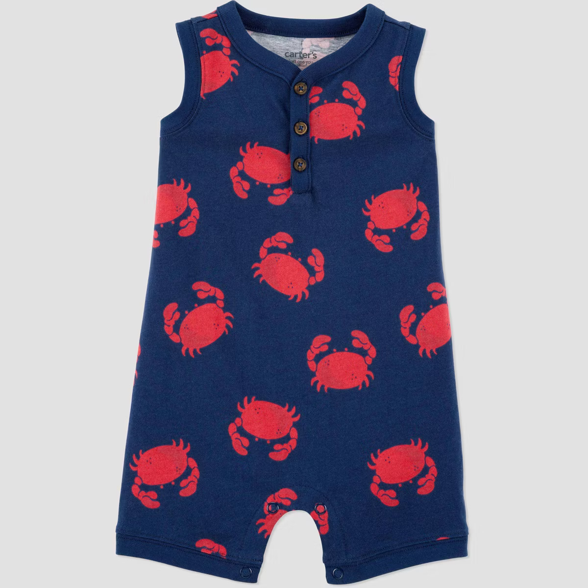 Carter's Just One You® Baby Boys' Crab Romper - Navy Blue/Red 12M | Target