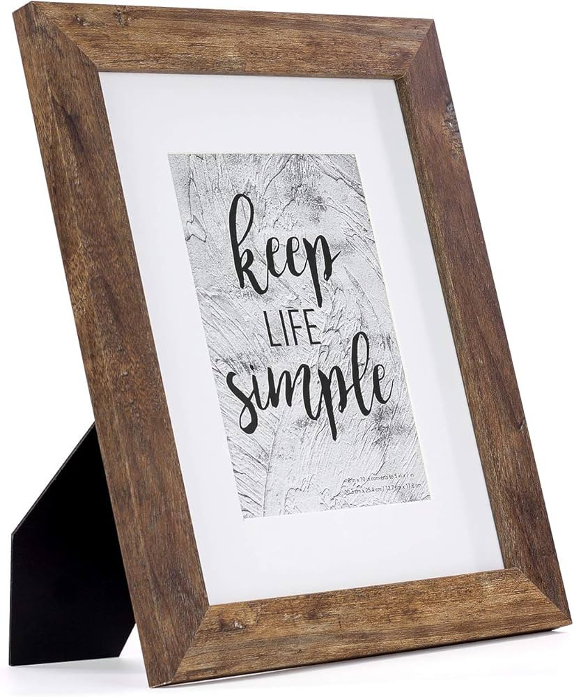 8x10 Picture Frame Rotten Brown 1 Pcs in 1 set 8x10 Frame can Display 5x7 Picture with Mat or 8x1... | Amazon (US)