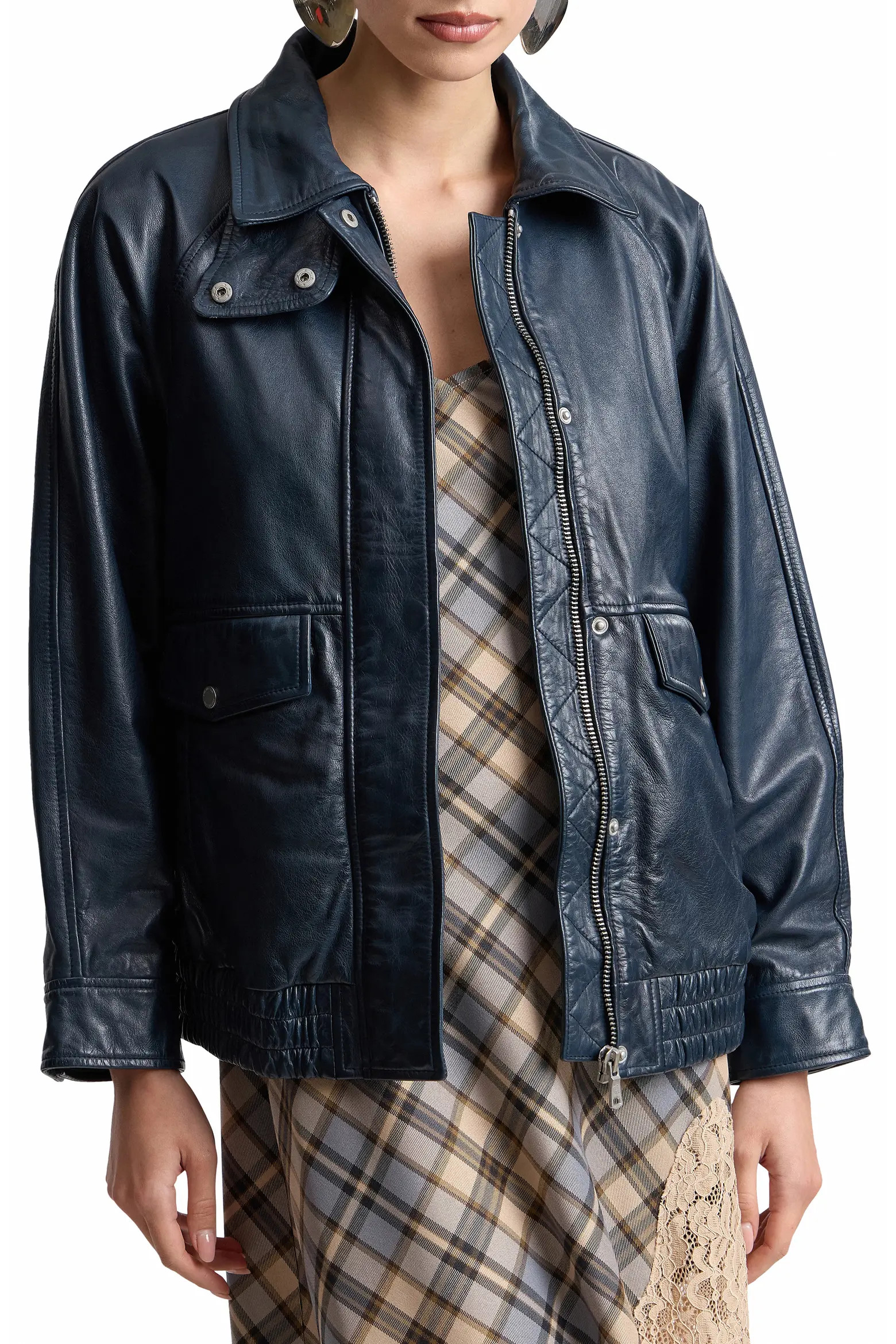 Oversize Leather Bomber Jacket (Women) | Nordstrom | Nordstrom