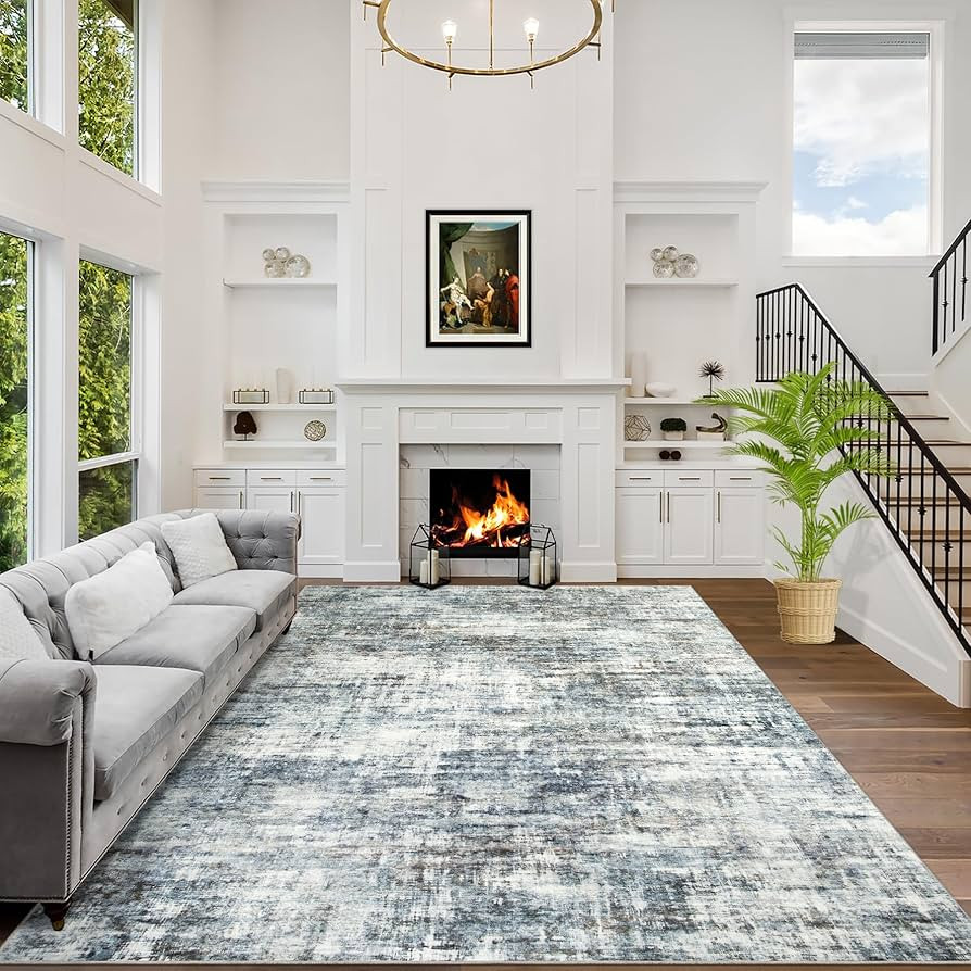 4x6 Area Rugs Washable Rug: Modern Abstract Living Room Rug Soft Anti-Skid Thin Carpet Indoor Flo... | Amazon (US)