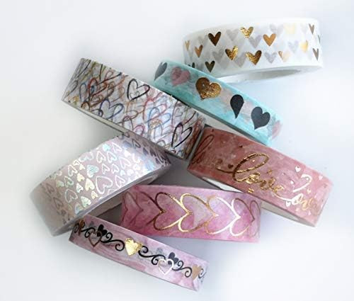 Serene Designs Hearts washi Tapes Set (Pink Gold) | Amazon (US)