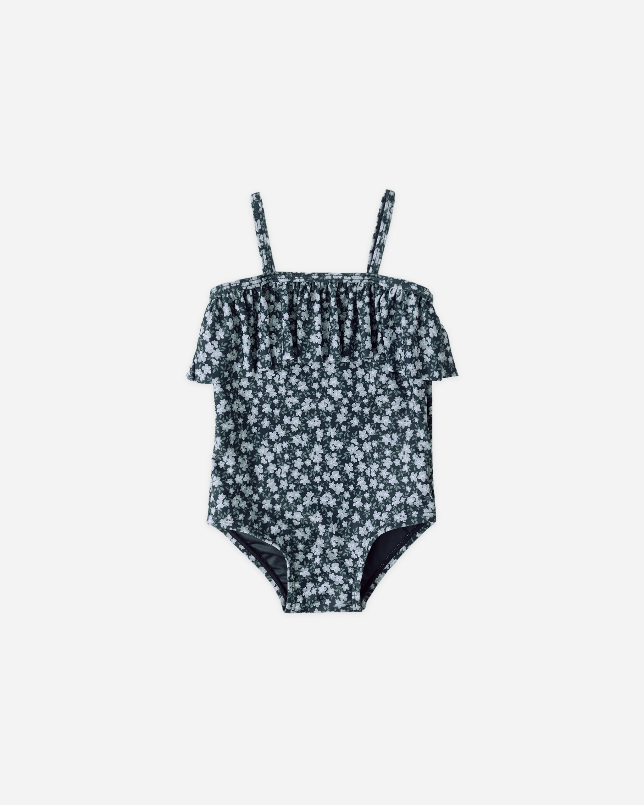 Ruffle One-Piece Navy Floral | Rylee + Cru