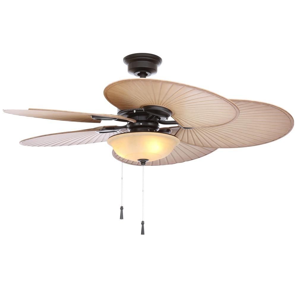 Hampton Bay Havana 48 in. LED Indoor/Outdoor Natural Iron Ceiling Fan with Light Kit-51227 - The Hom | Home Depot