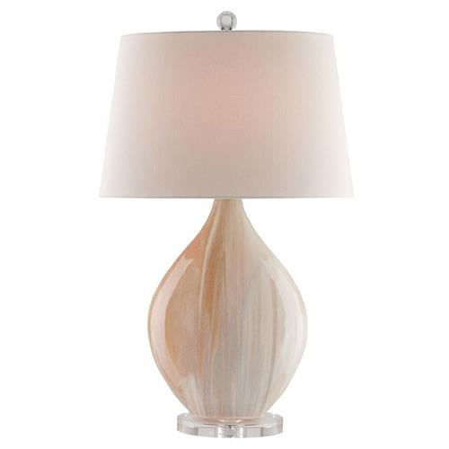 Open Box Logan Coastal Beach Amber Finished Ceramic Table Lamp | Kathy Kuo Home