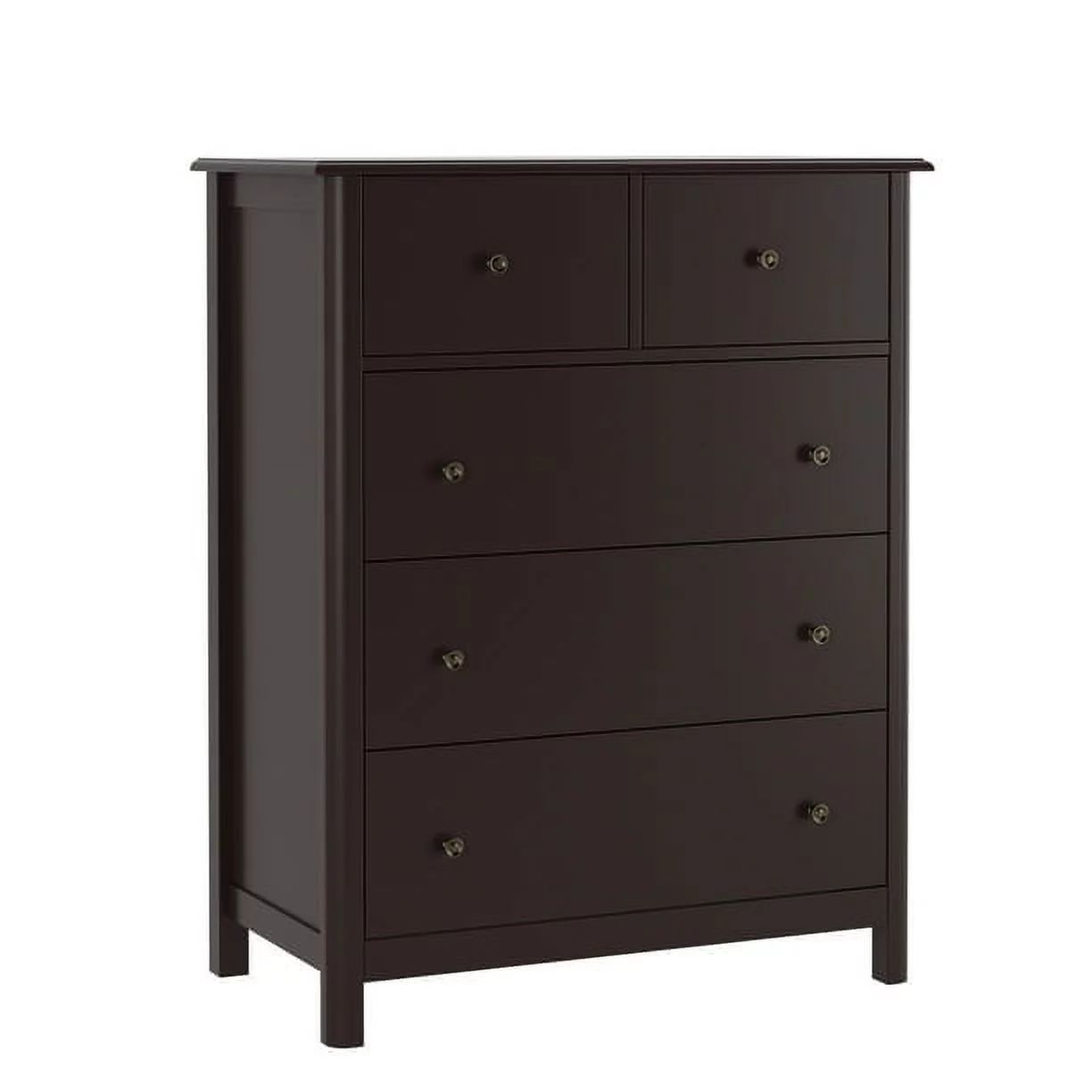 Homfa Horizontal Dresser, Brown Dresser of 5 Drawers for Bedroom, Modern Kid Dresser Chest of Dra... | Walmart (US)