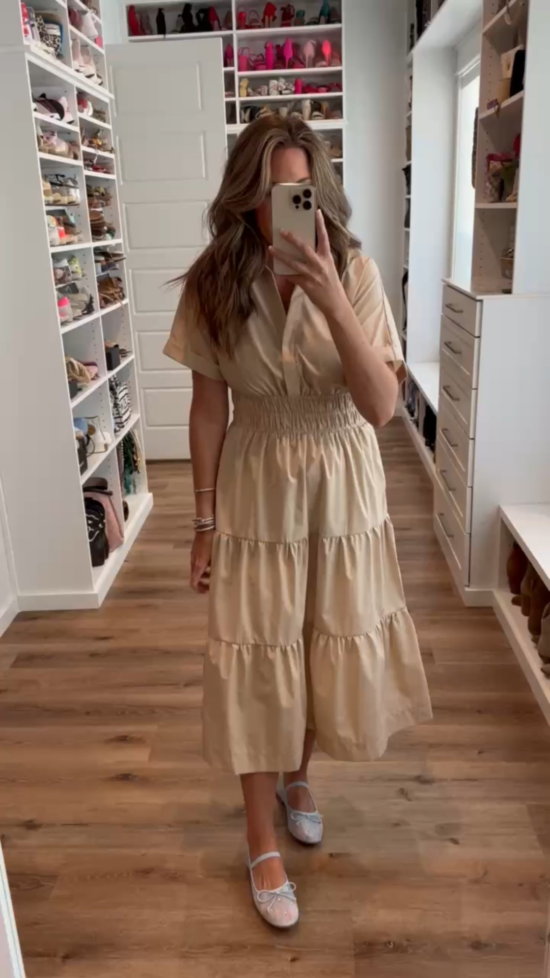 Chic and classic summer work wear in neutral tones—all from Amazon. I love a polished piece that looks professional but can also transition into happy hour! In a small maxi, crystal mesh ballet flat Mary Janes and accessories - fits tts. Shop dandy, neutral, classic, work outfit, old money, timeless, closet staple, teacher outfits

#LTKFindsUnder50 #LTKStyleTip #LTKWorkwear