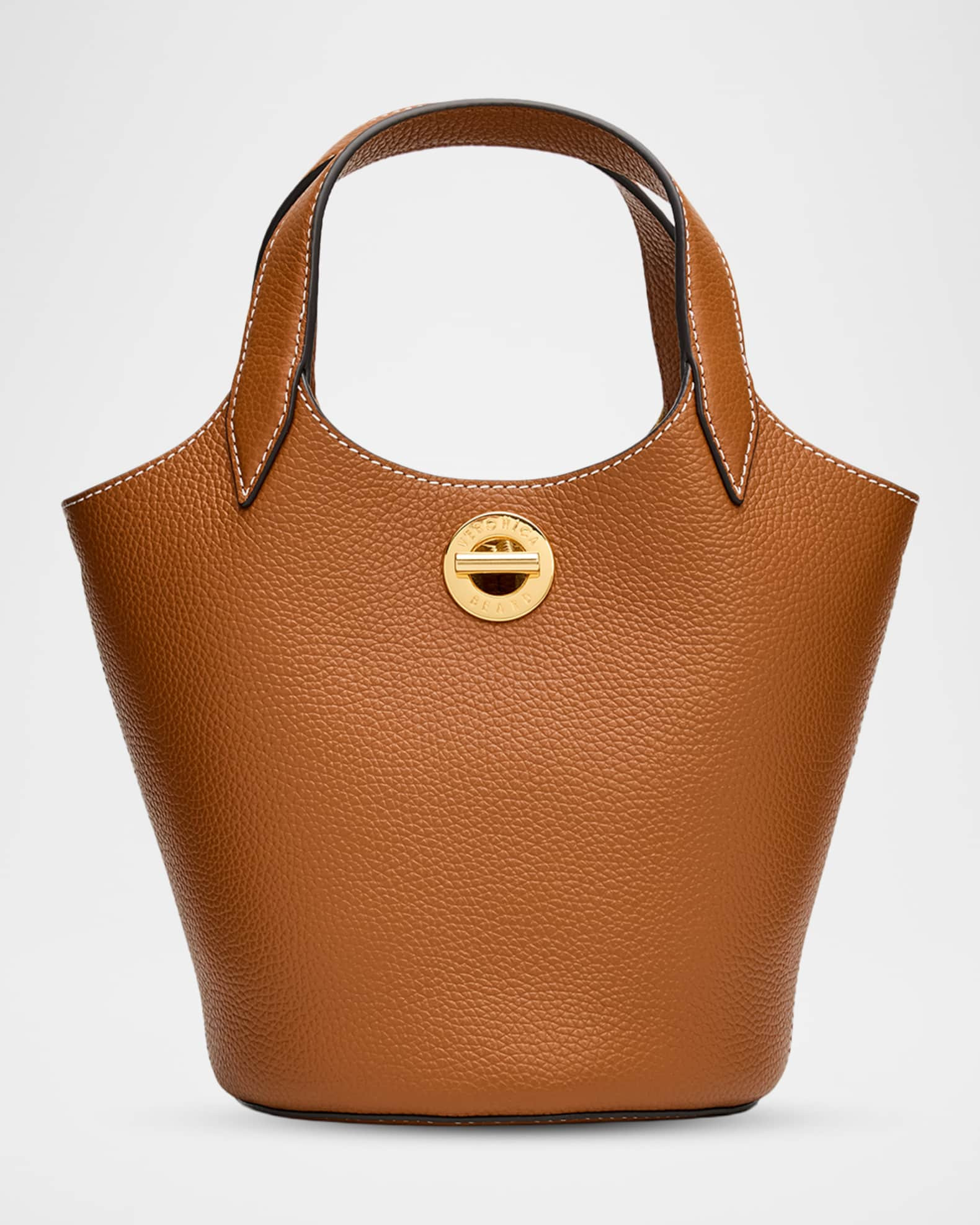 Veronica Beard Anchor Grain Leather Top-Handle Bag | Neiman Marcus