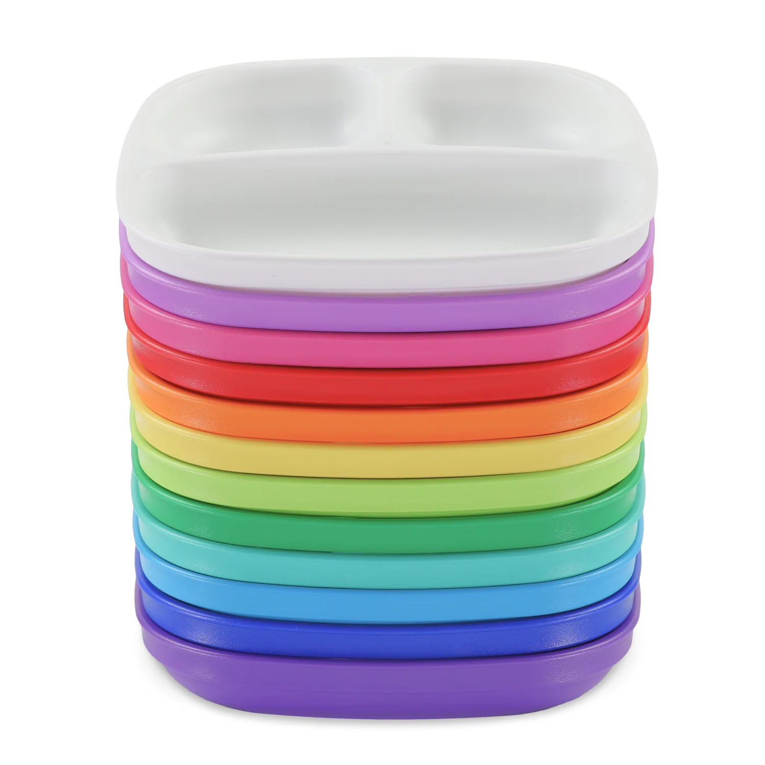 7" Divided Plate Rainbow Collection | Toddler Plates | Re-Play