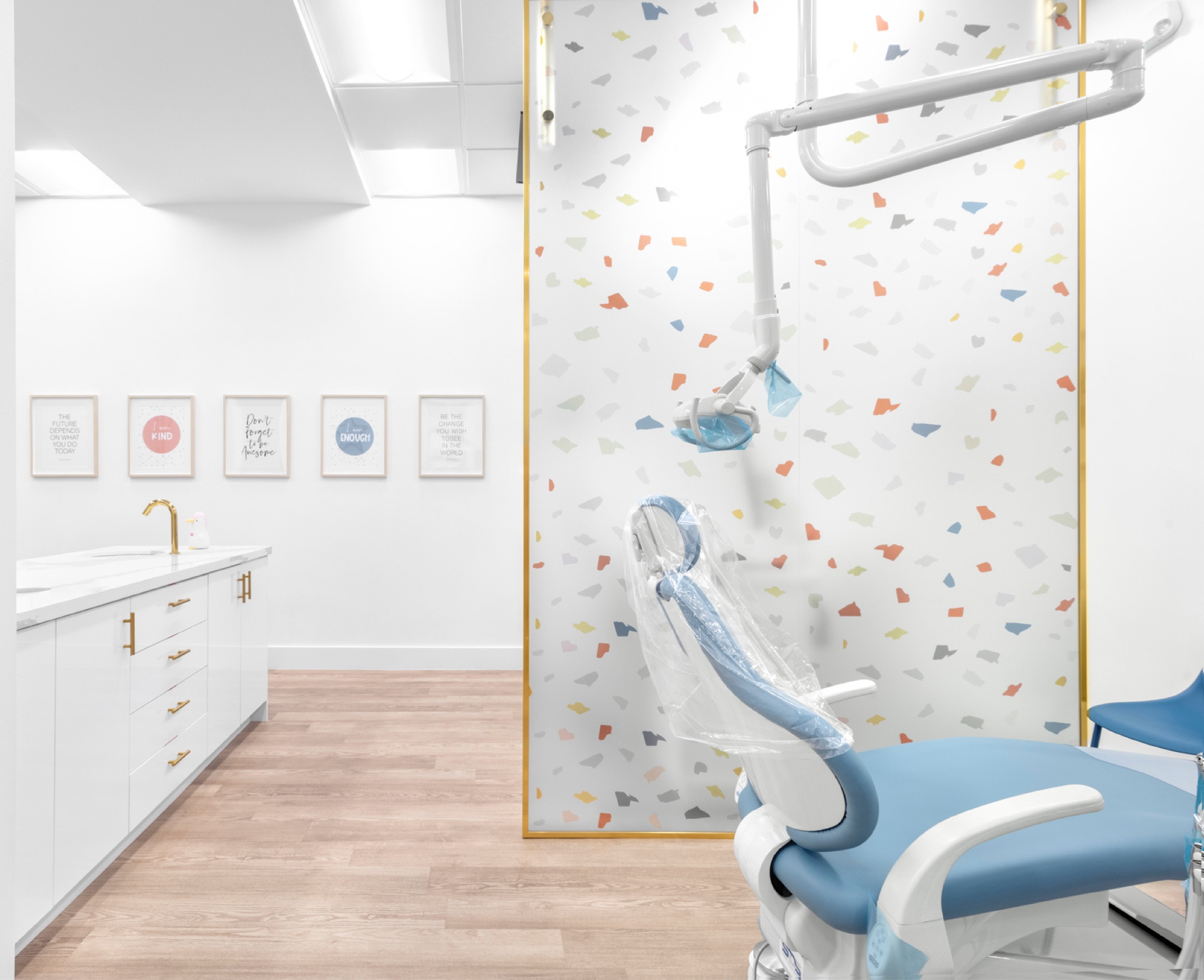 Elite Smiles Pediatric Dentist. We created an inspiring, colorful, modern, fun and functional pediatric dentistry complete with a relaxing and refined commercial design where pops of personality were at play. We brought this space to life with a built-in swing, a celebration of color and motivational art prints that remind every patient, no matter what age, that they are kind, beautiful and deserving of a great smile. #childrensdentist #dentistdecor #dentistfurnishings #colorfuldentistspace #fundentistspace #pediatricdentist #kidsdentist 

#LTKhome