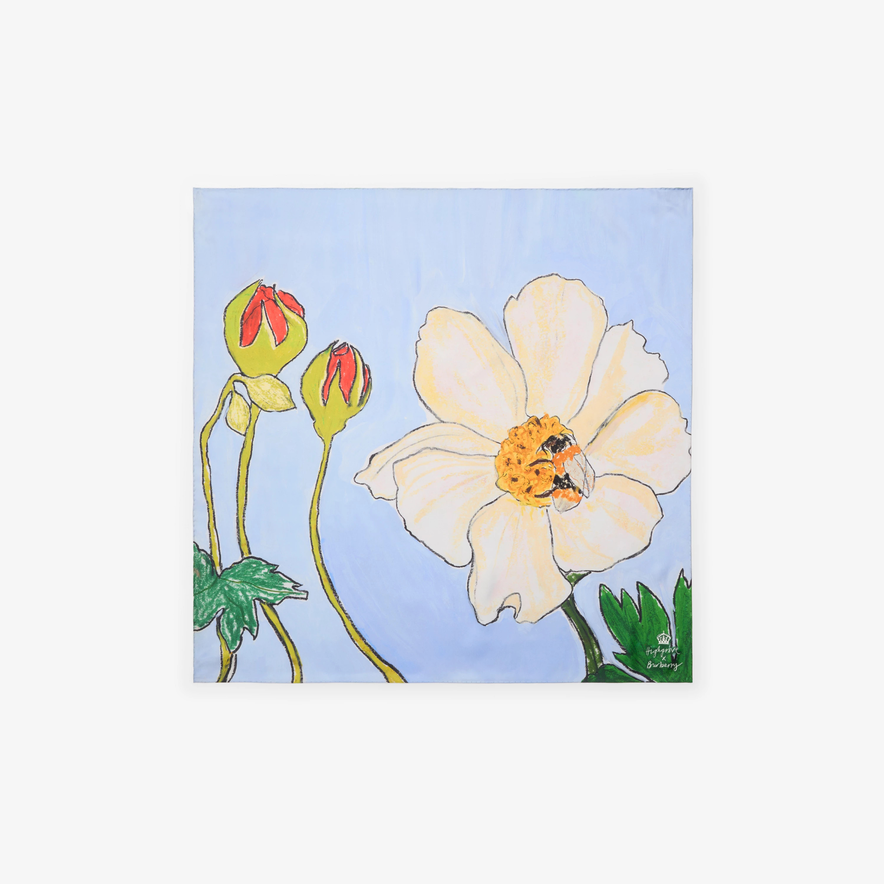 Highgrove Honeybee Silk Scarf in Drip | Burberry® Official | Burberry (UK)