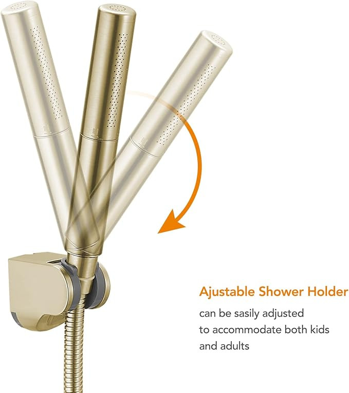 BESy Brass 2 In 1 Function Handheld Shower Head Set High Pressure 7 Inch Shower Head High Flow Ha... | Amazon (US)