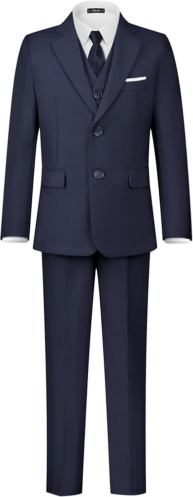 Boys' Formal Suits Set Dresswear Tuxedo Suit Adjustable Waist with Suspenders Teen Boy Dress Clot... | Amazon (US)