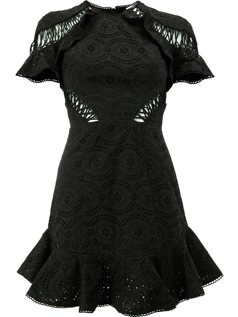 Zimmermann ruffled mini dress - Black | FarFetch Global