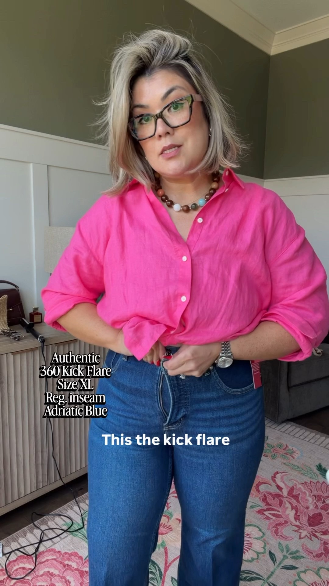 Finally trying the kick flare jeans in my favorite material! Let's just say they did not disappoint! They fit me like a glove in all the right places while still being incredibly comfortable. I'm wearing an XL regular inseam since these are already cropped. 

I paired it with the newest Air Essentials crewneck top (if you know, these are my favorite from Spanx). I love the stripes and of course it is just as comfortable as we expect it to be.

As far as the pink top, that's been on repeat for me as it's incredibly cooling being that it is 100% linen. I'm truly impressed by the quality and thickness of the linen. Looking to pick up a white one next.

#LTKgrwm #LTKOver40 #LTKMidsize
