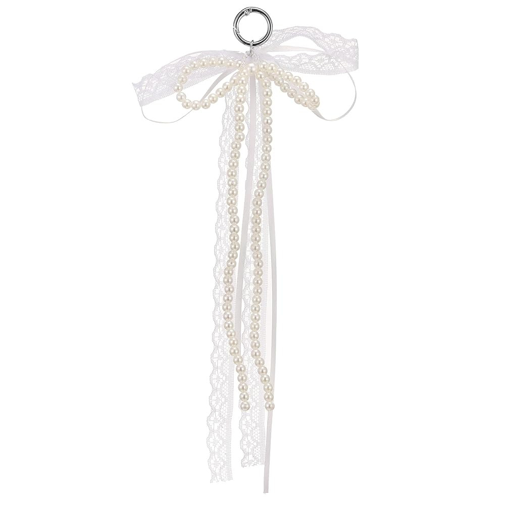 Pearl Bow Keychain Y2K Ribbon Bag Charms Aesthetic Lace Purse Handbag Backpack Camera Charm Acces... | Amazon (US)