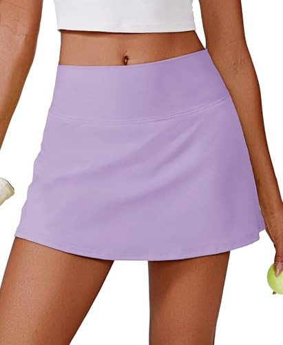 PINSPARK Womens Golf Skirt High Waisted Athletic Skirts A-line Golf Skirt for Running Sports Workout Pickleball, Purple Medium | Amazon (US)