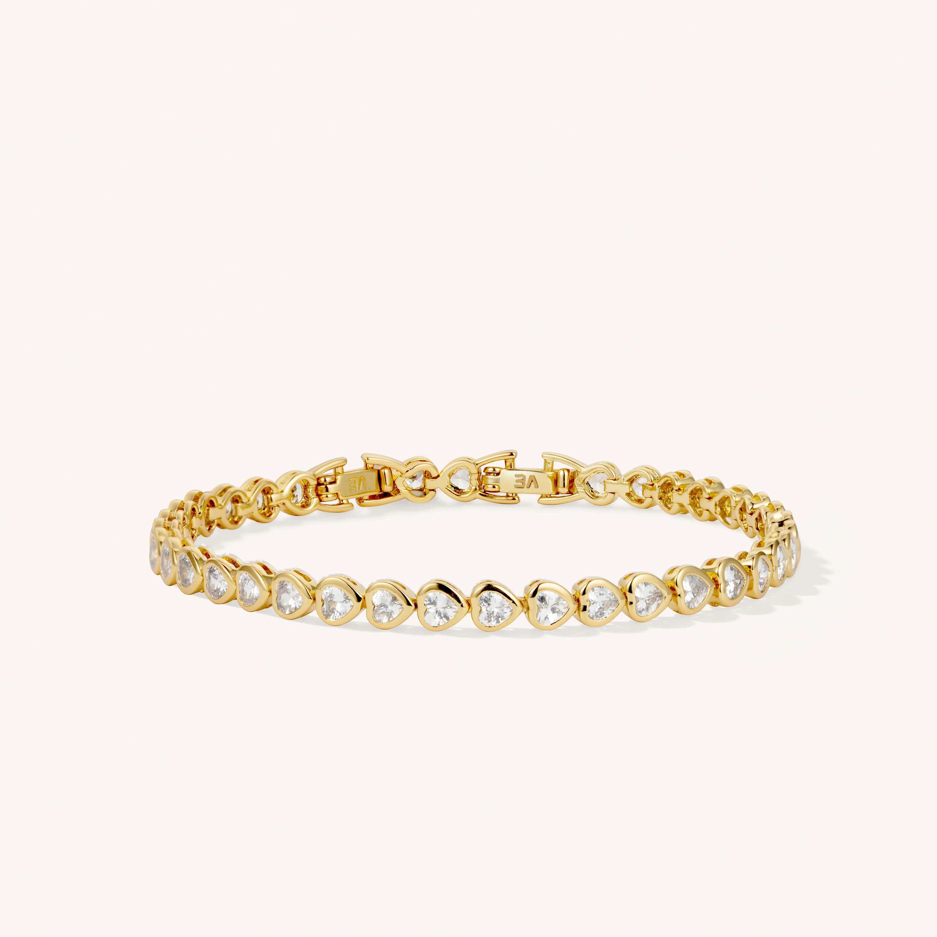 Classic Heart Crystal Tennis Bracelet | Victoria Emerson