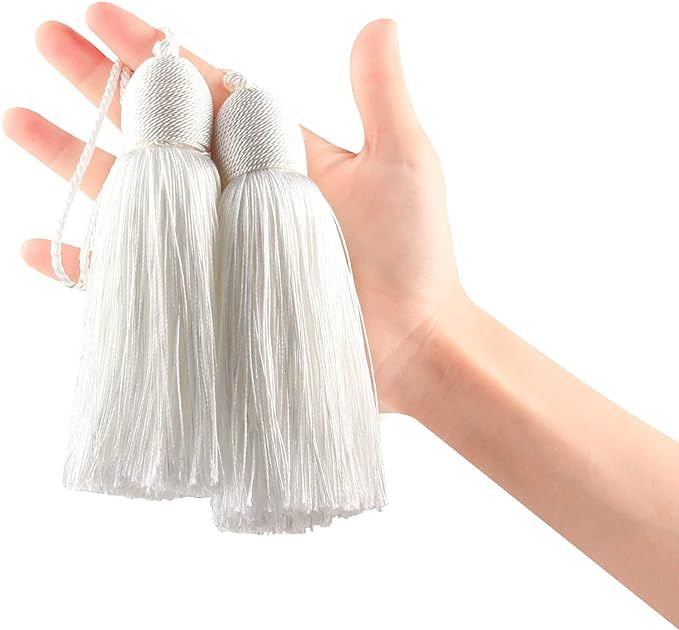 Fenghuangwu 2pcs Tassel Charms Polyester Key Tassels with Loop,DIY Handmade Craft Accessories of ... | Amazon (US)