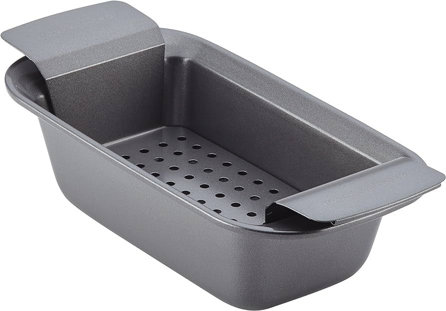 Rachael Ray Bakeware Meatloaf/Nonstick Baking Loaf Pan with Insert, 9 Inch x 5 Inch, Gray | Amazon (US)