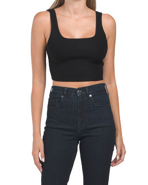 Square Neck Cropped Compression Knit Top | Sleeveless Tops | Marshalls | Marshalls