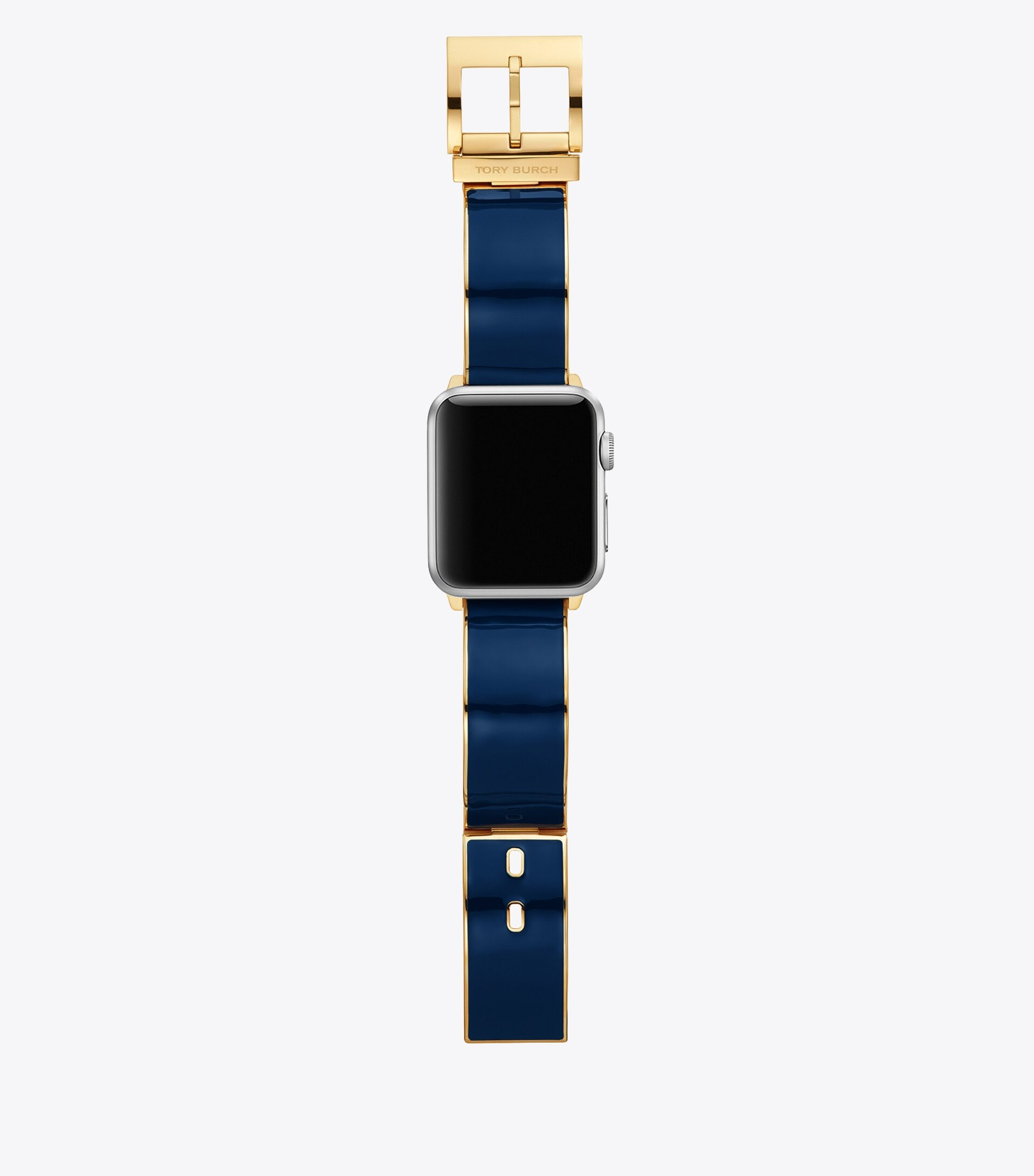 Buddy Bangle Band for Apple Watch®, Gold-Tone/Navy, 38 MM x 40 MM | Tory Burch (US)