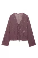 Sequinned tulle blouse | PULL and BEAR UK