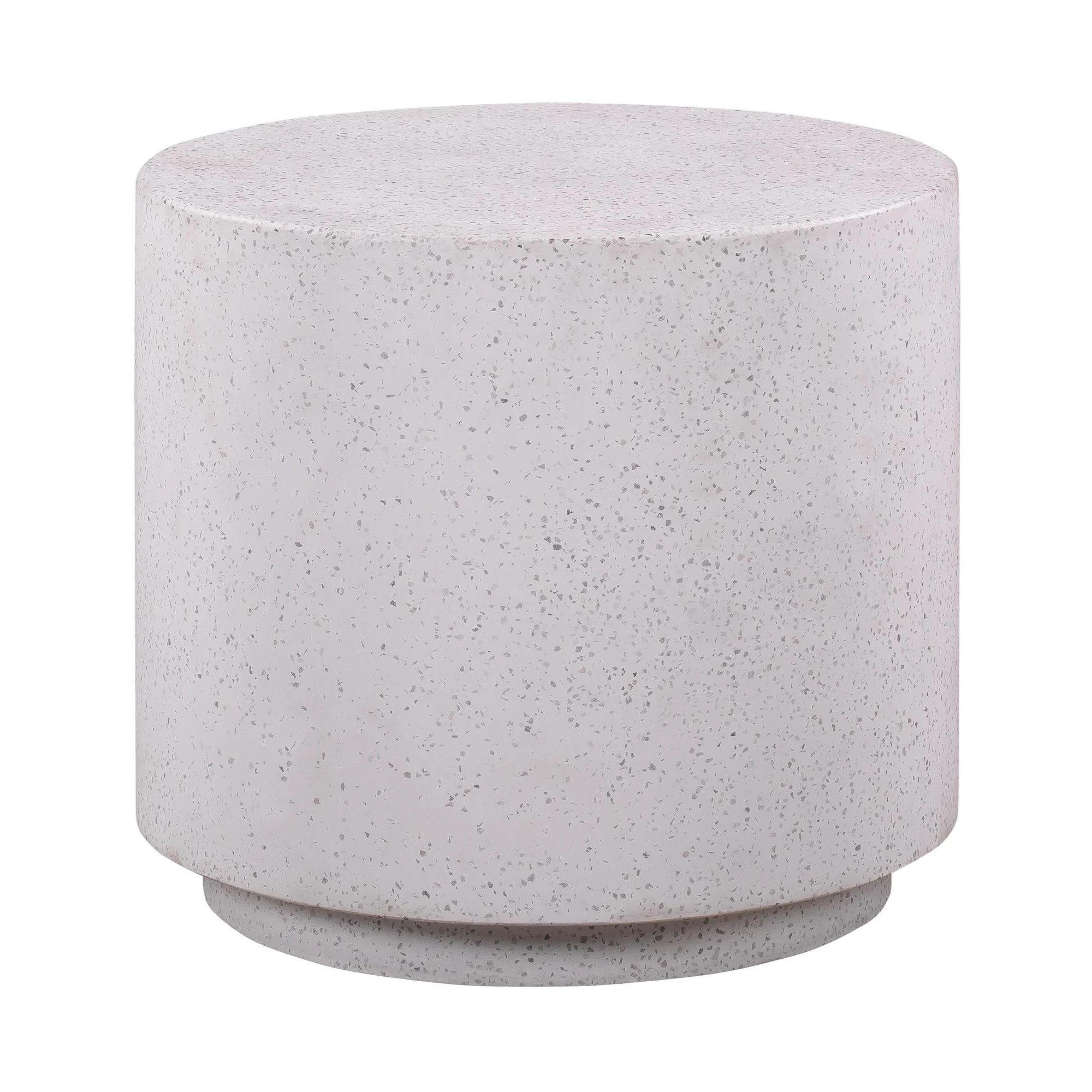 TOV Furniture Terrazzo Round Light Speckled Concrete Side Table | Walmart (US)