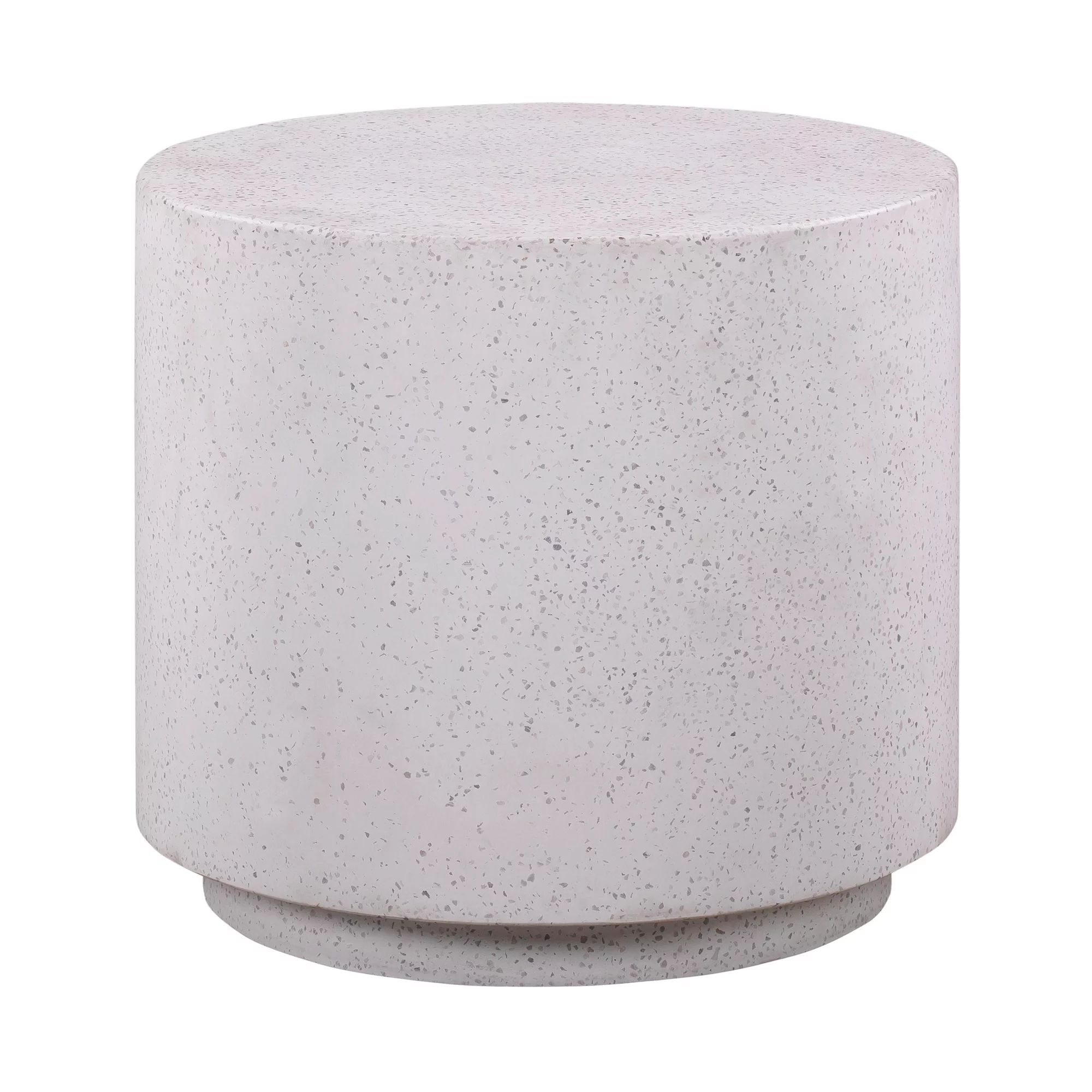 TOV Furniture Terrazzo Round Light Speckled Concrete Side Table | Walmart (US)
