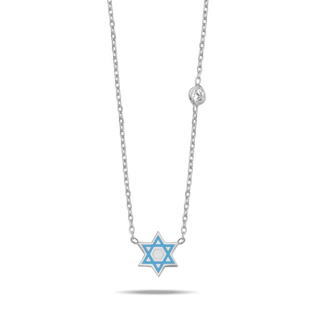 Alef Bet by Paula Petite Jewish Star on a Chain for Women in Colored Enamel | Amazon (US)