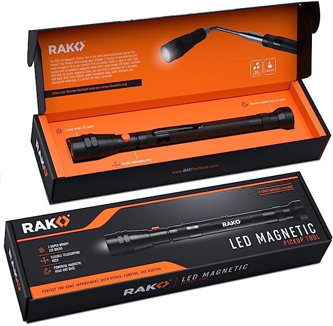 RAK Magnetic Pickup Tool with LED Lights - Telescoping Magnet Pick Up Gadget Tool for Men, DIY Ha... | Amazon (US)