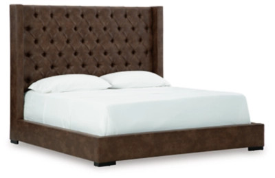 Steenlage King Faux Leather Upholstered Bed | Ashley Homestore