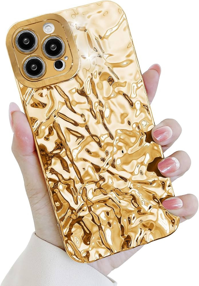 Yebowe Compatible with iPhone 13 Pro Case, Cute 3D Tin Foil Pleated Luxury Phone Cover for Women ... | Amazon (US)