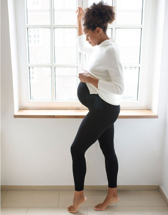 Black Bamboo Over Bump Maternity Leggings | Seraphine US