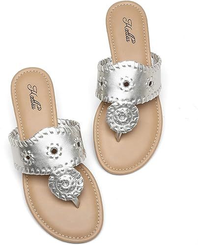 Katliu Women's Flat Sandals Flip Flop Sandals Dressy Thong Sandals | Amazon (US)