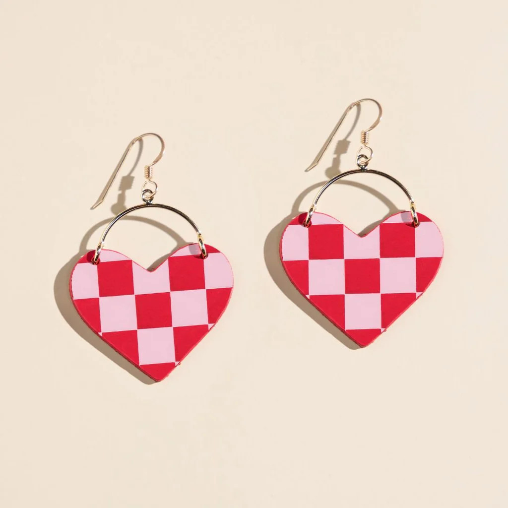 Crimson & Pink Checkmate Lover | Nickel and Suede