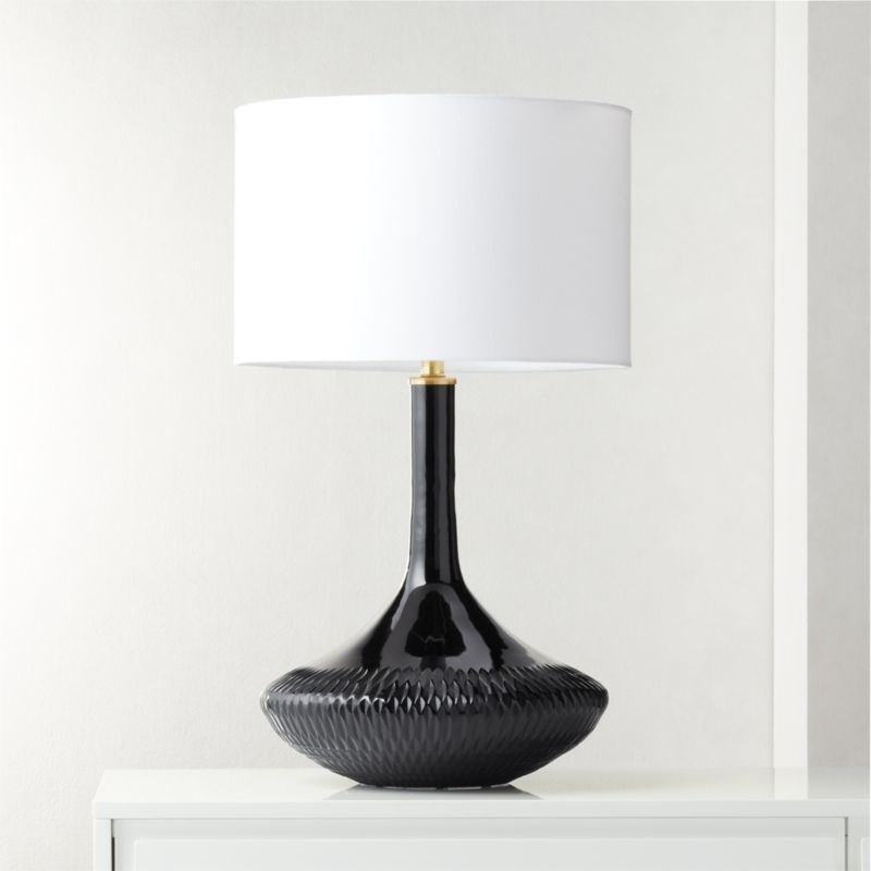 Luxor Black Glass Table Lamp + Reviews | CB2 | CB2