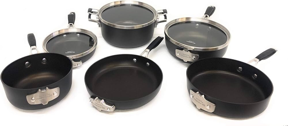 Calphalon Select 9pc Space Saving Hard-Anodized Nonstick Cookware Set | Amazon (US)